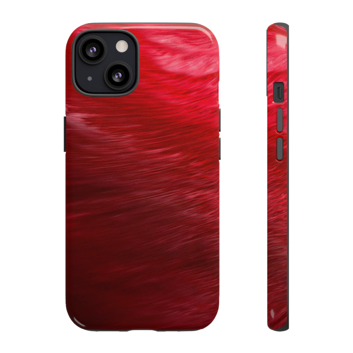 Red Feather Ink Art iPhone Case (Protective) iPhone 13 Glossy Phone Case