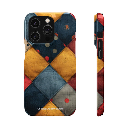 Blue Red Patchwork - Slim iPhone 14 Phone Case