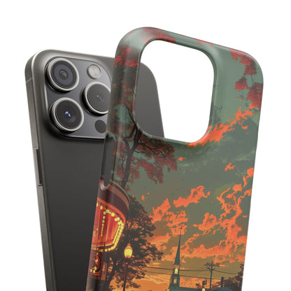 Mid-Century Nostalgia Streetscape iPhone 15 - Slim Phone Case