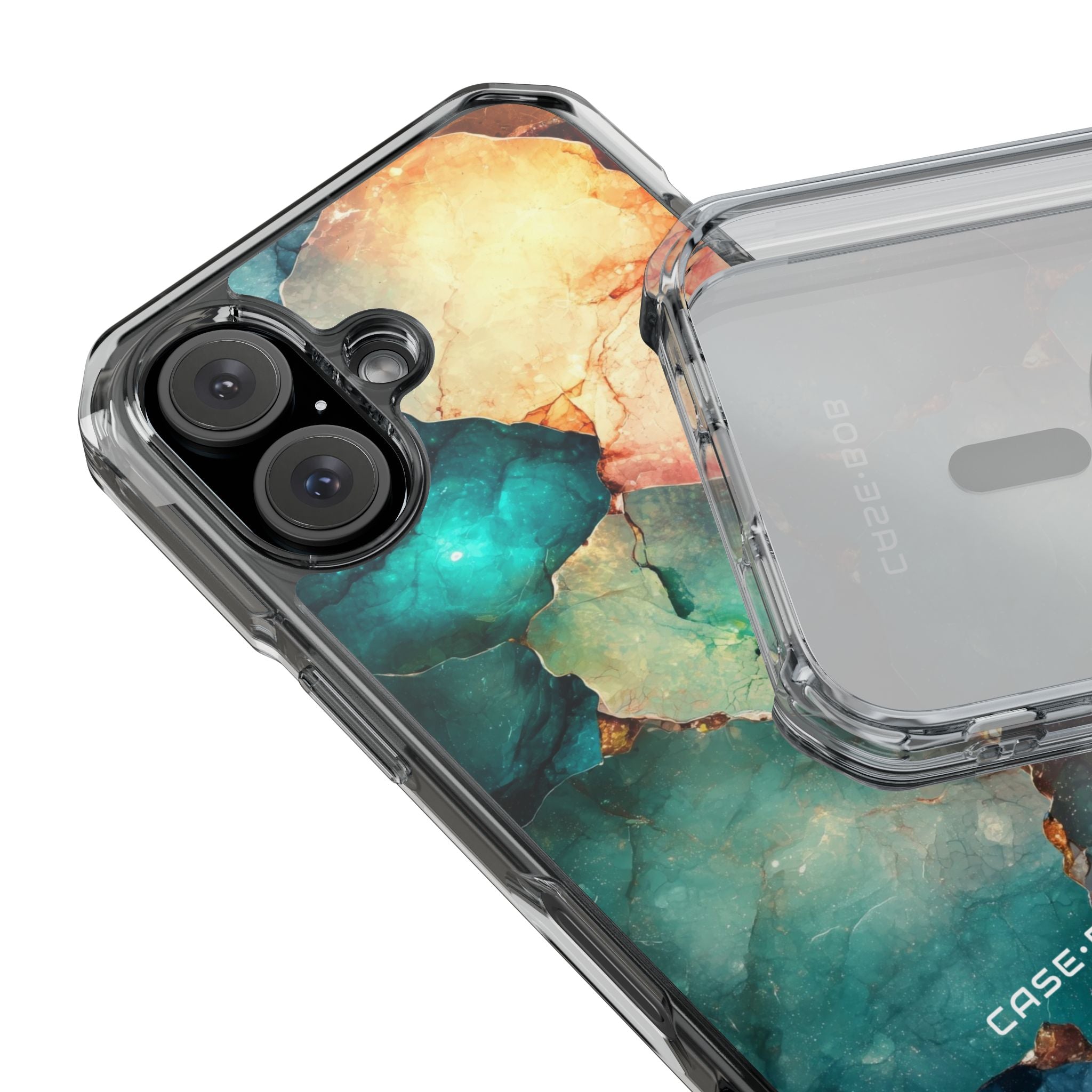 Teal Mosaic Veins iPhone 15 Case - Impact