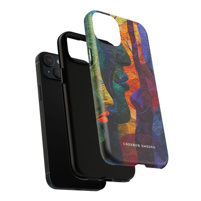 Harmonized Faces and Nature Fusion iPhone 15 | Tough+ Phone Case