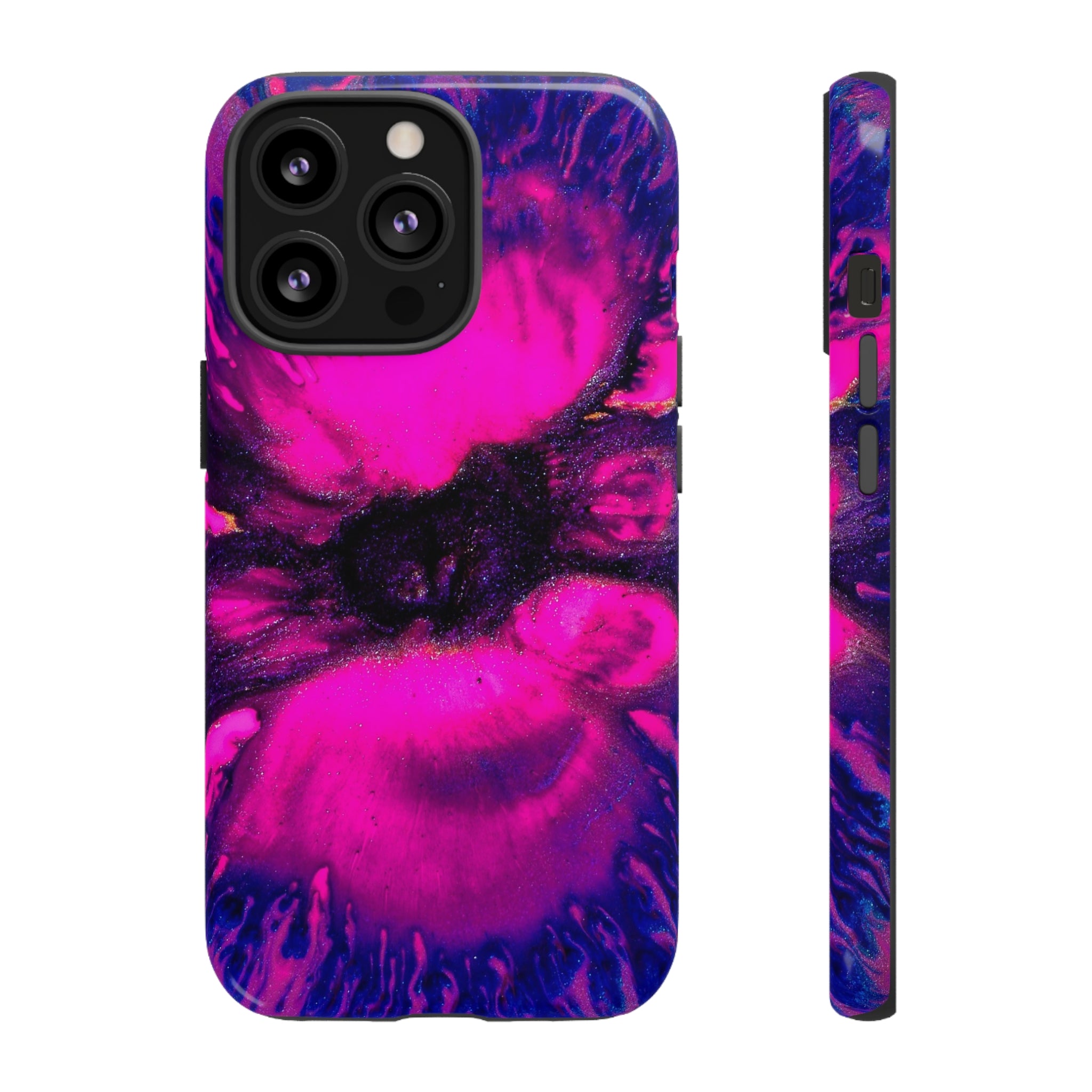 Deep Pink Ink Art iPhone Case (Protective) iPhone 13 Pro Glossy Phone Case