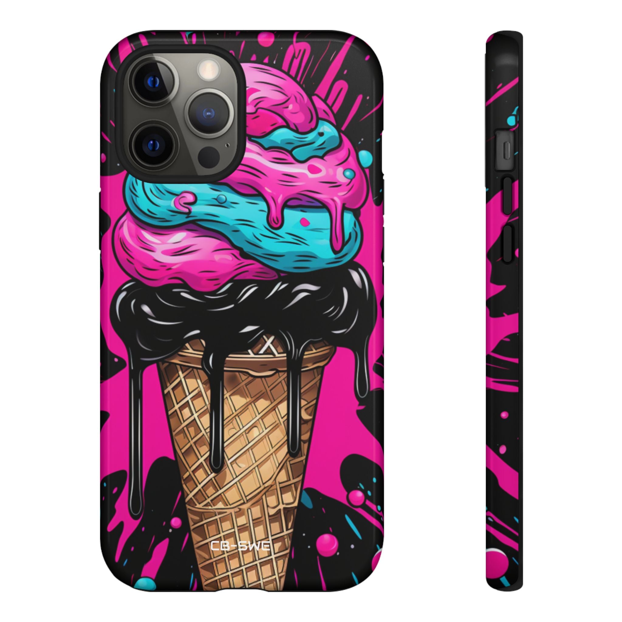Neon Ice Cream Burst - iPhone Case
