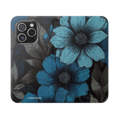 Blue Petal Bloom - iPhone 15 Pro Case - Wallet