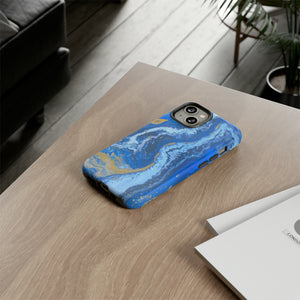 Acrylic Blue Gold - Protective Phone Case