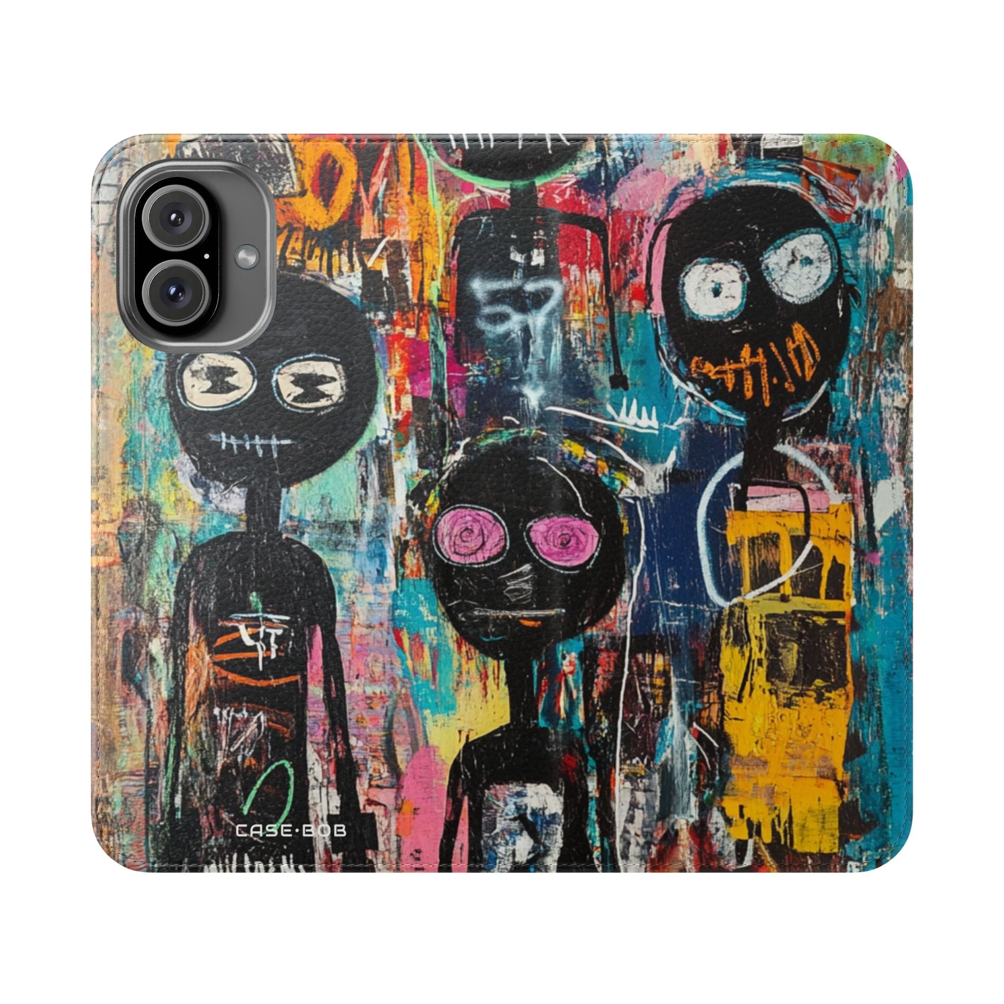 Wide-Eyed Faces - iPhone 16 Plus Case - Wallet