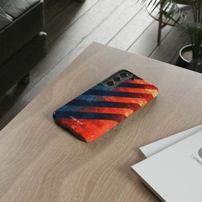 Diagonal Stripes Blaze Samsung S22 Case - Tough