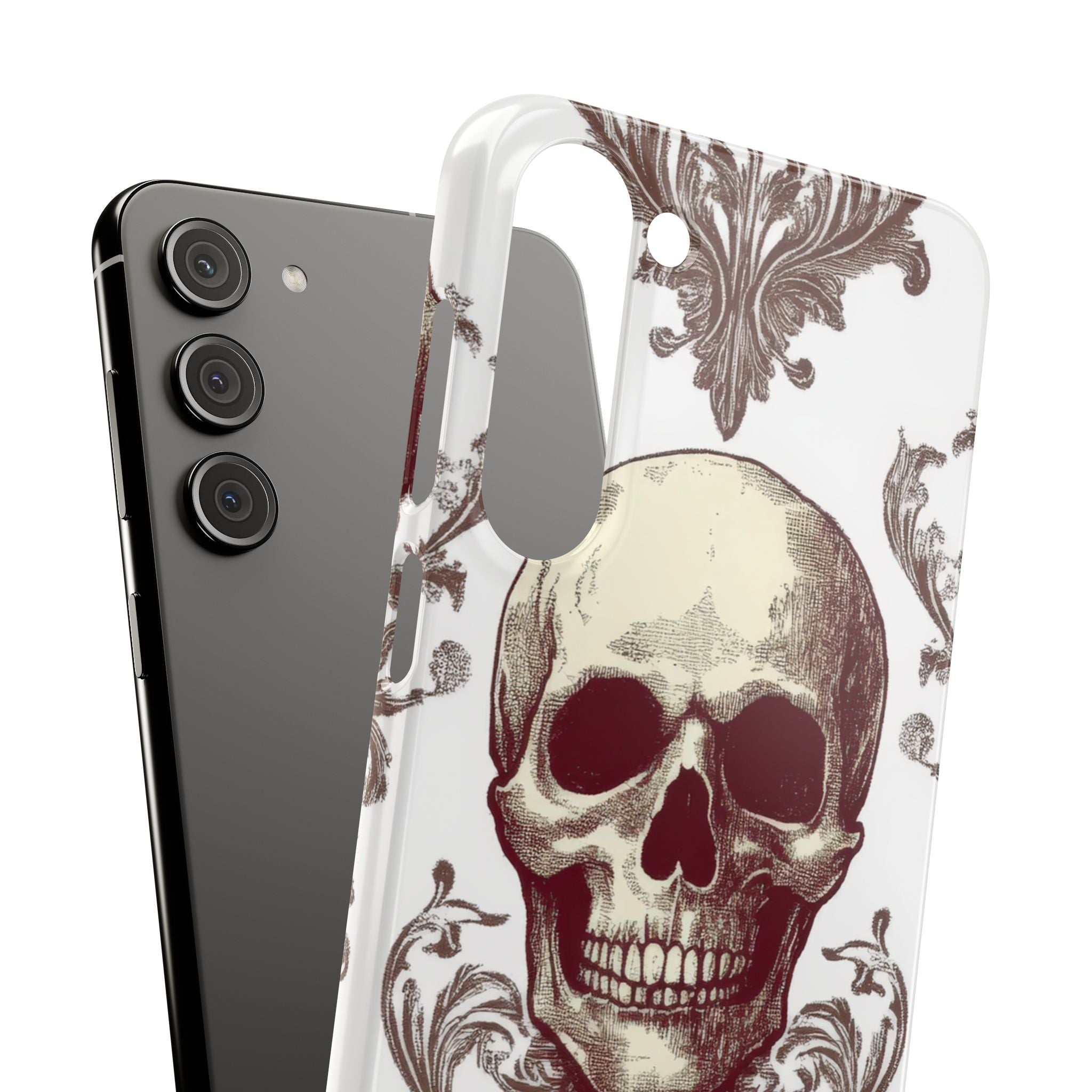 Gothic Skulls and Ornate Foliage Samsung S23 - Slim Phone Case