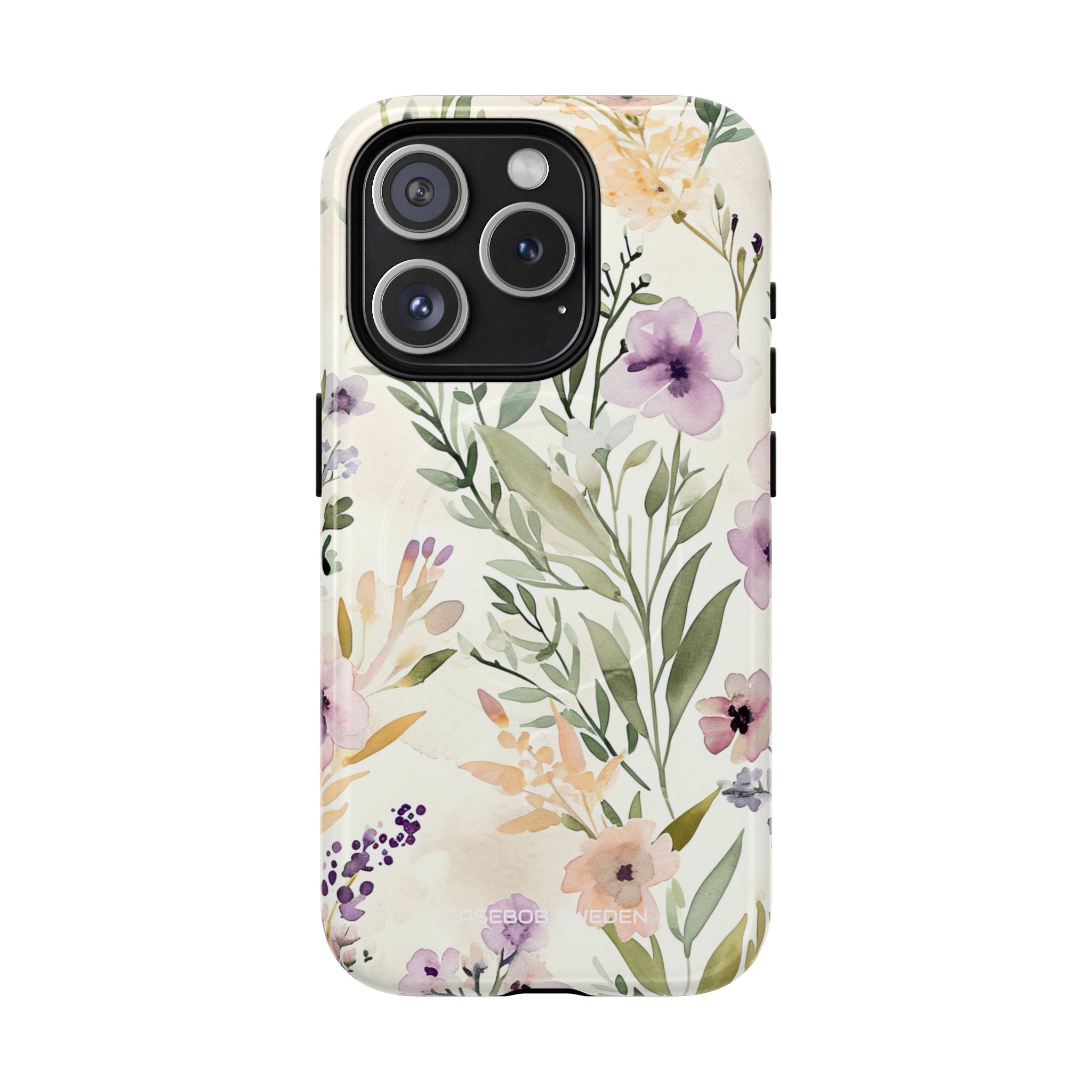 Soft Green Lavender Floral Pattern - Tough + MagSafe® iPhone 15 Phone Case