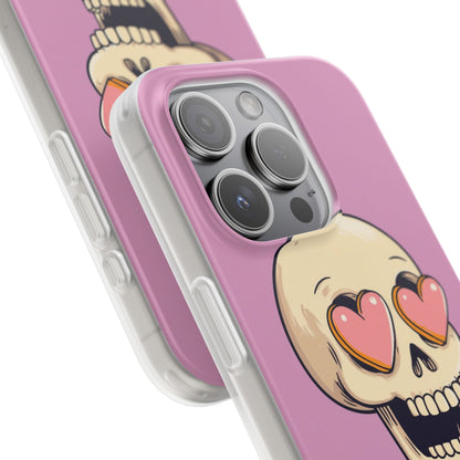 Heart Eyed Skull iPhone 15 Pro Case - Soft