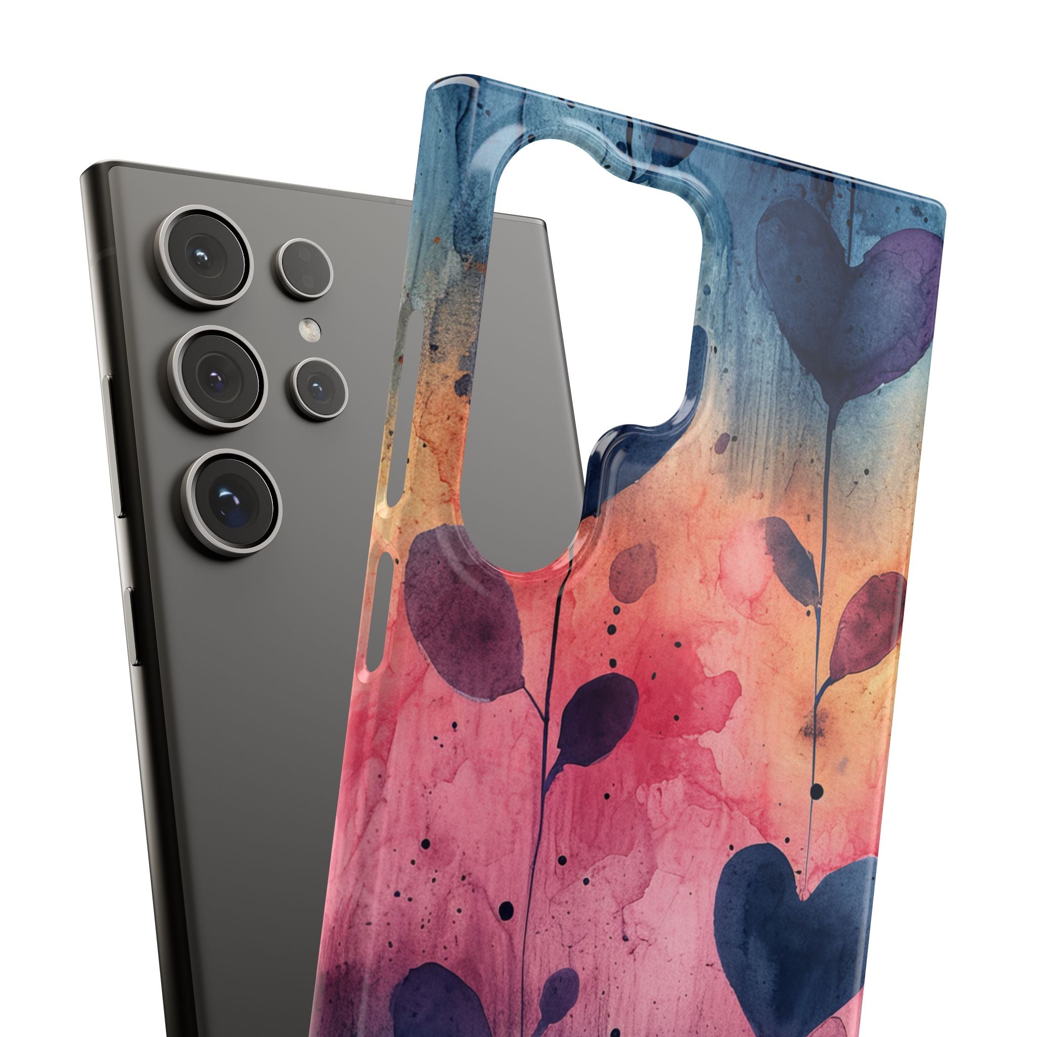 Watercolor Heart Art - Slim Samsung S24 Phone Case