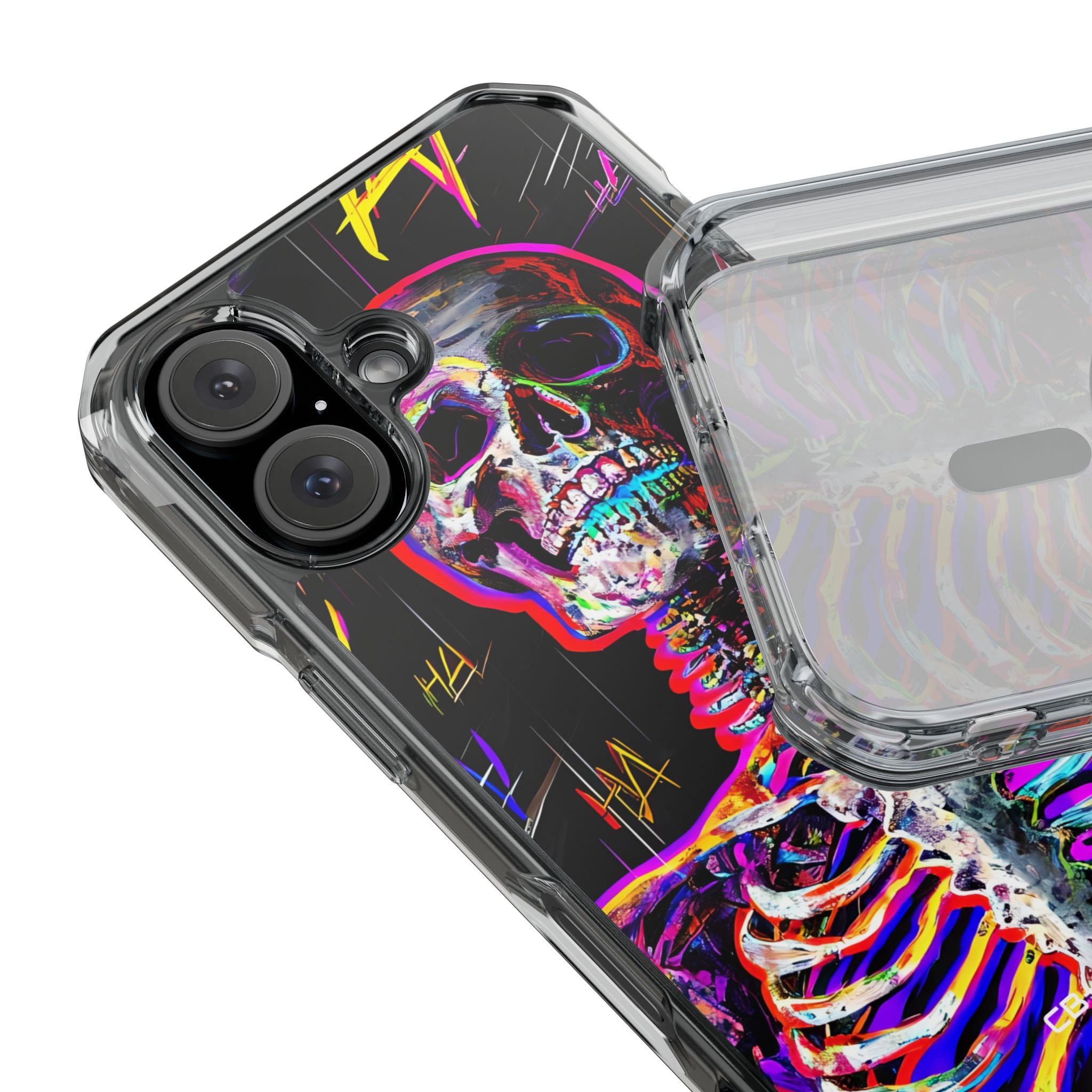 Neon Skeleton Chaos iPhone Case - Impact