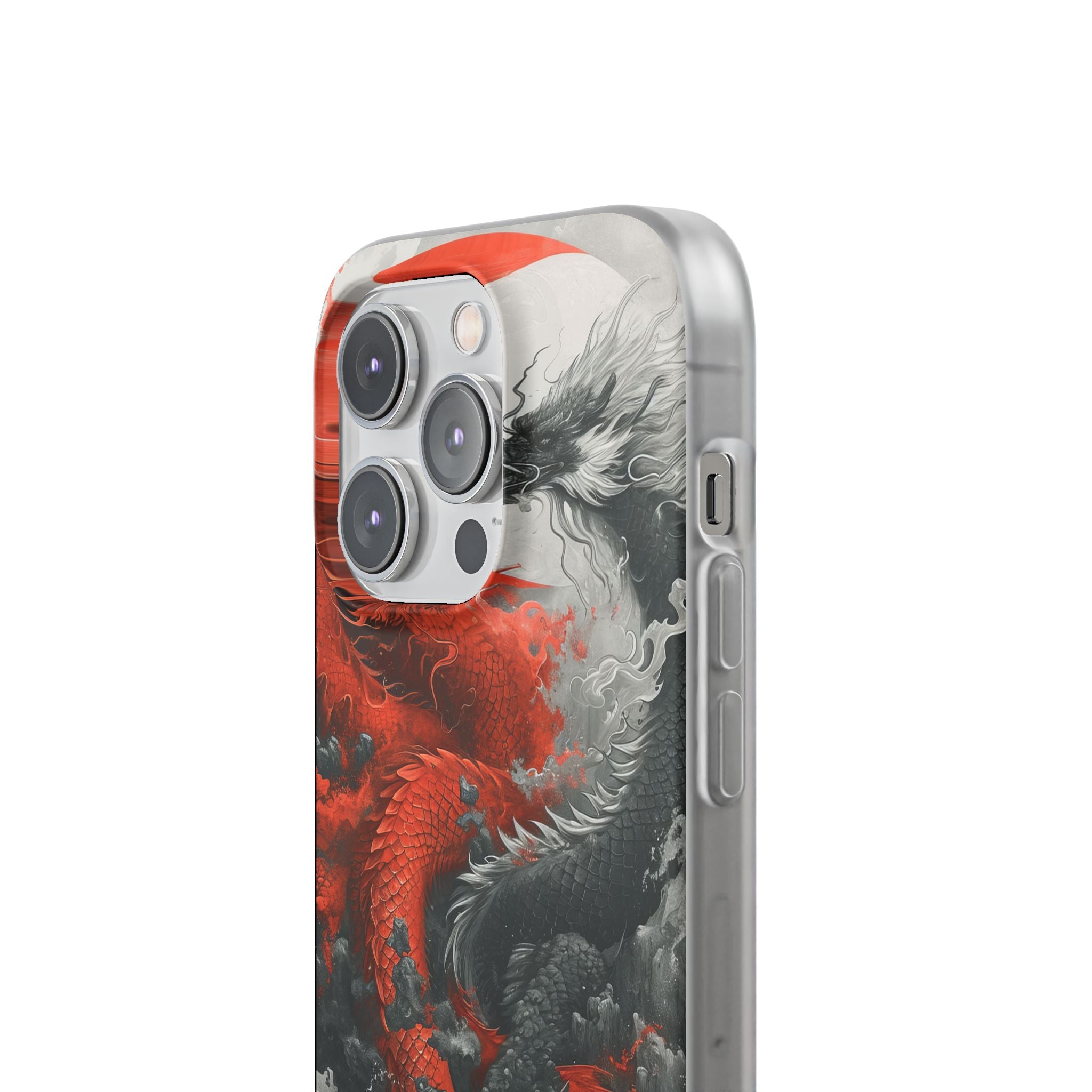 Twin Dragons Crimson iPhone 14 Pro Case - Soft