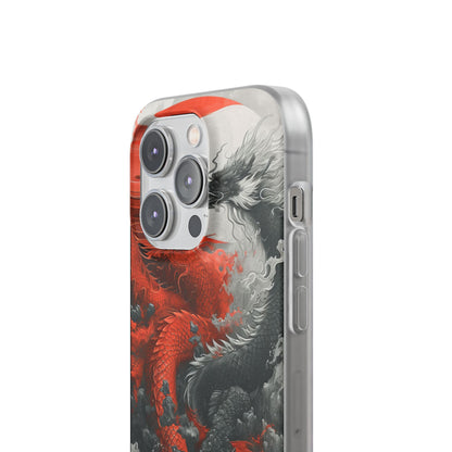 Twin Dragons Crimson iPhone 14 Pro Case - Soft