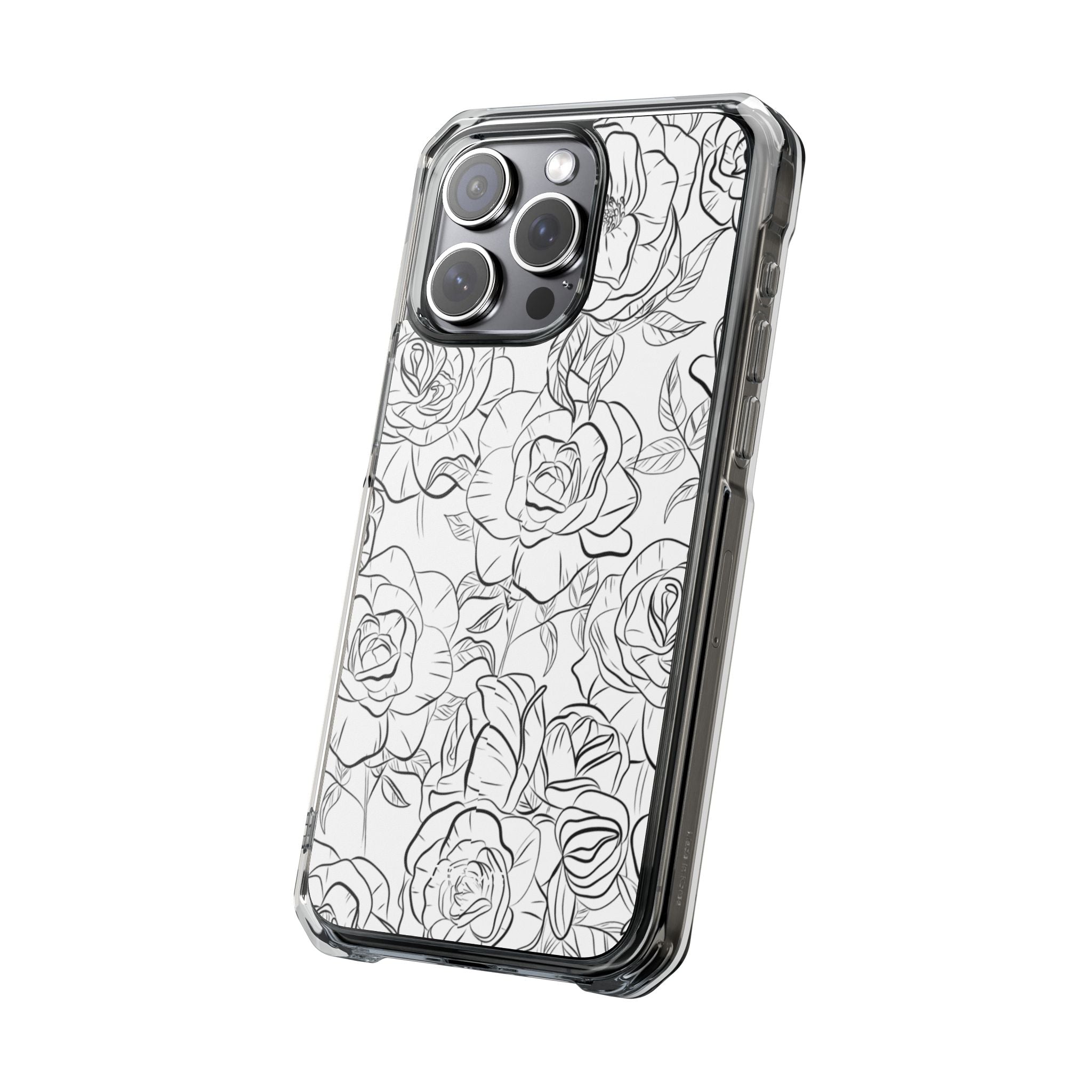 Intricate Rose Sketches iPhone Case - Impact