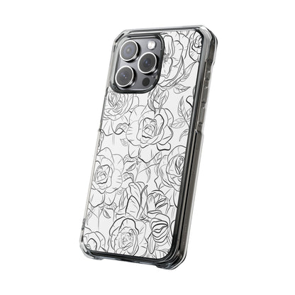 Intricate Rose Sketches iPhone Case - Impact