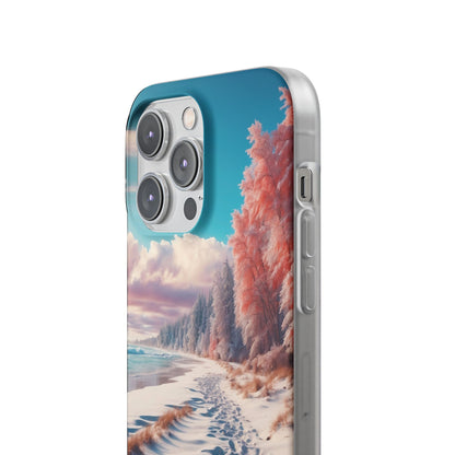 Snowy Footprints iPhone 14 Pro Max Case - Soft