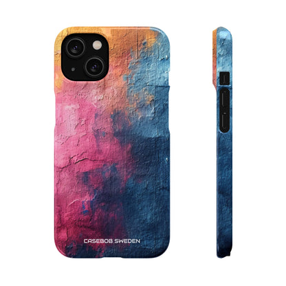 Blue Pink Abstract - Slim iPhone 14 Phone Case