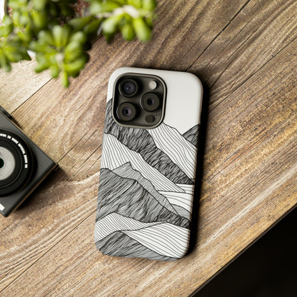 Abstract Mountain Line Art - Protective Phone Case