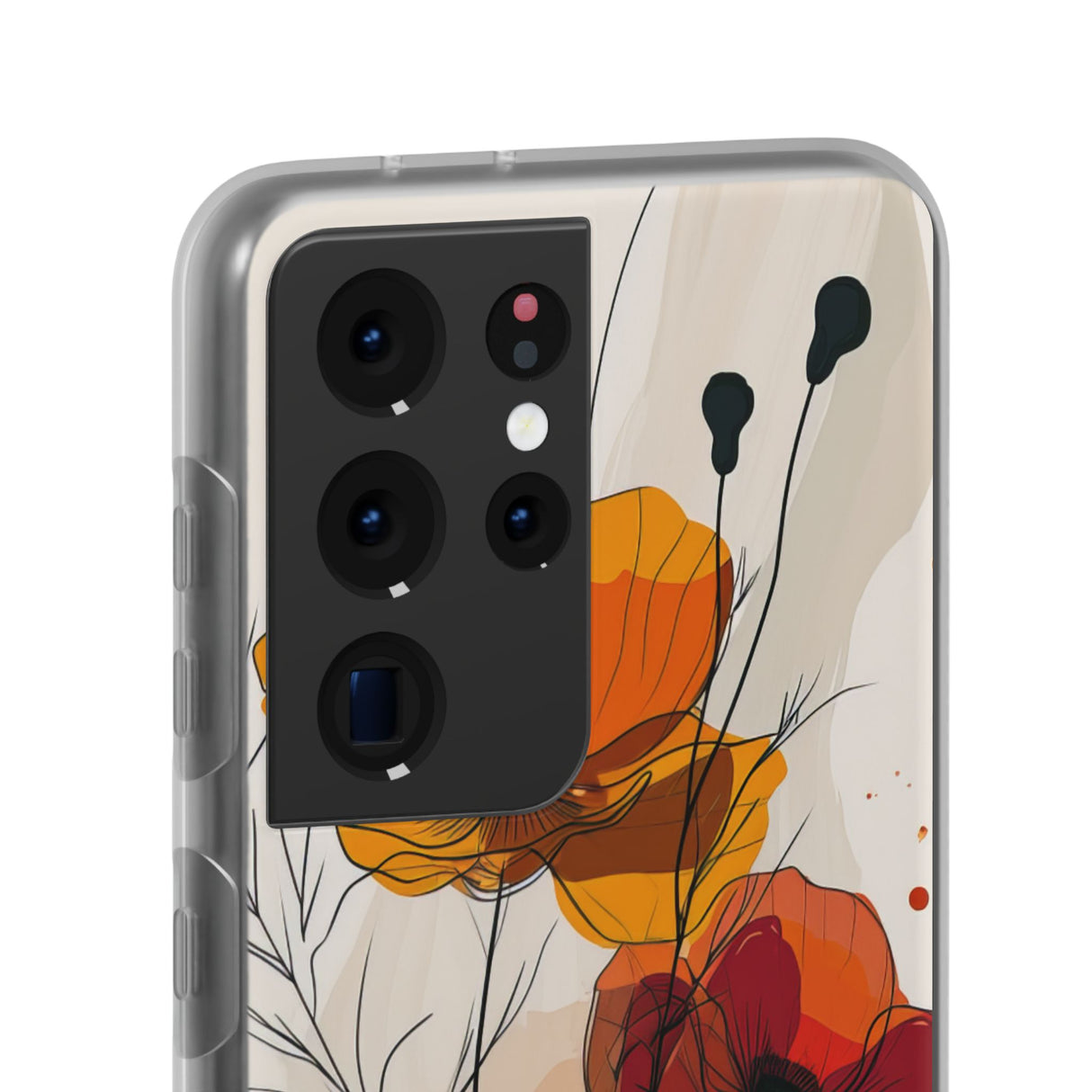 Feurige florale Abstraktion | Flexible Handyhülle für Samsung Galaxy