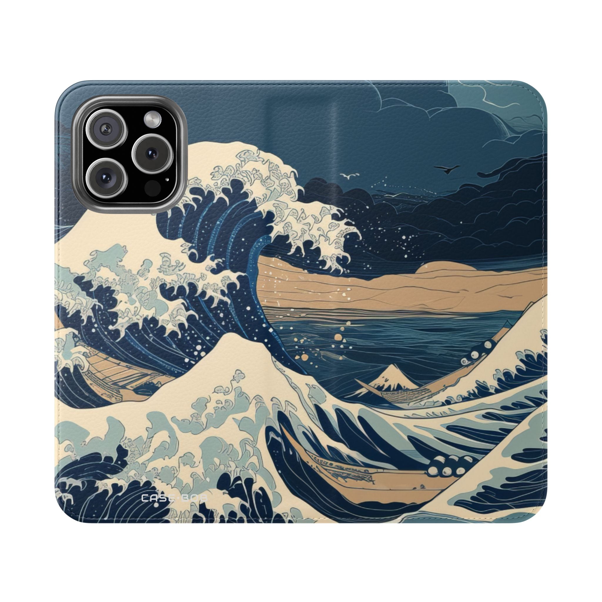 Cresting Navy Wave - iPhone 16 Max Cover - Portemonnee