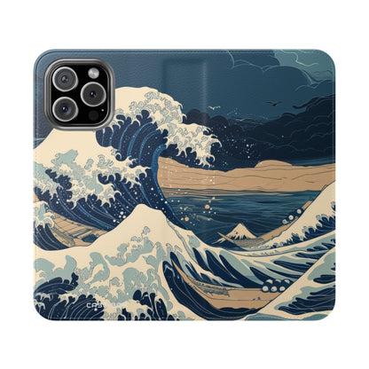 Cresting Navy Wave - iPhone 16 Max Case - Wallet