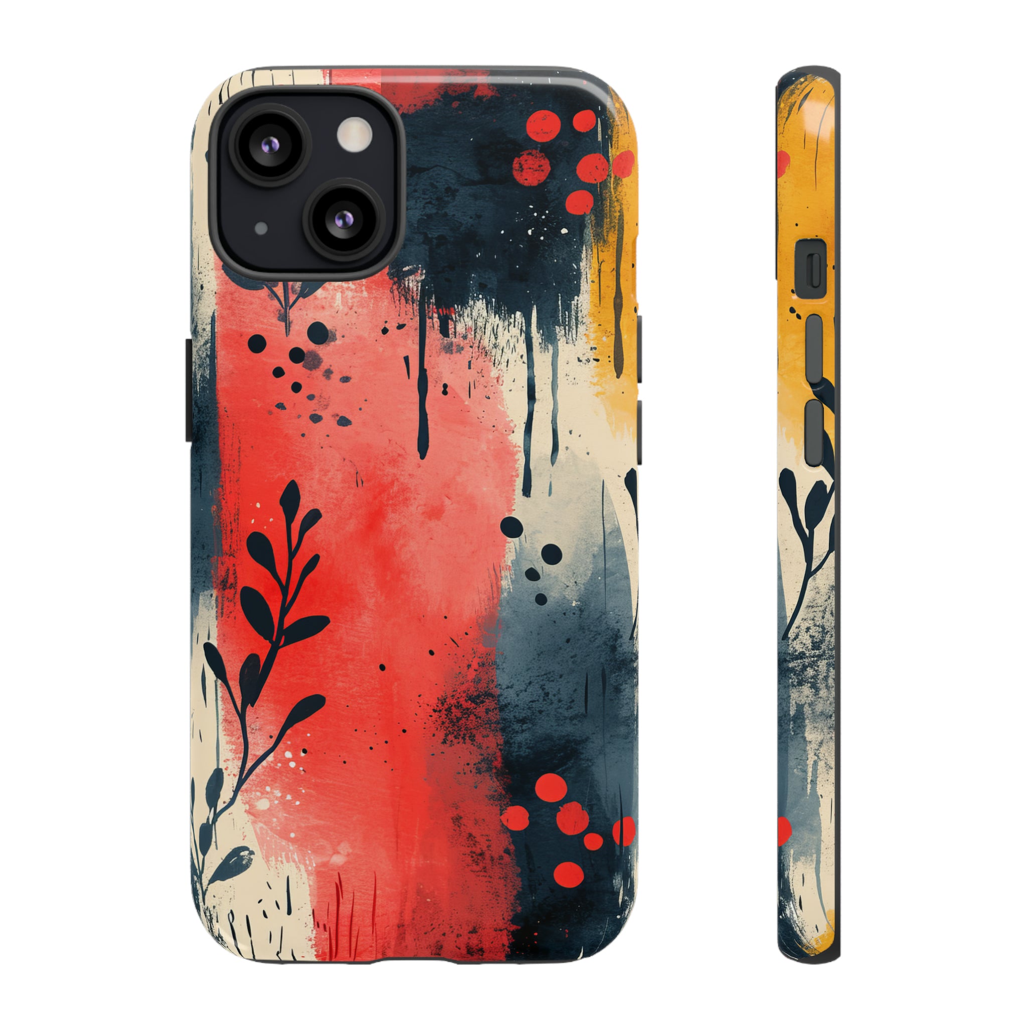 Scandinavian Leafy Brushstrokes - Protective Phone Case