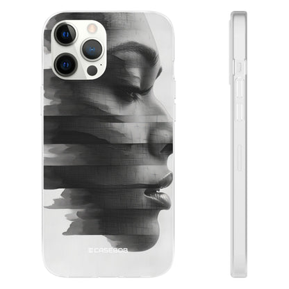 Abstract Glitch Portrait | Flexible Phone Case for iPhone