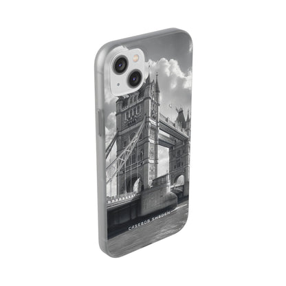 Tower Bridge Monochrome Architecture Study iPhone 14 - Flexi Phone Case