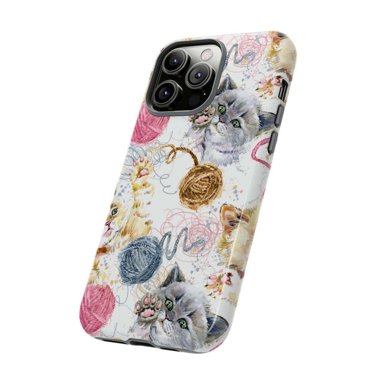 Cute Kitten Pattern - Protective Phone Case