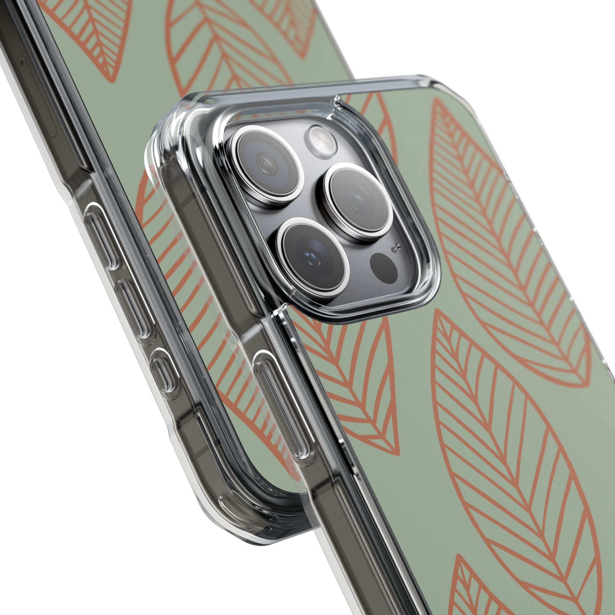 Mint and Orange Leaves iPhone Case - Impact