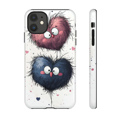 Fluffy Hearts Embrace - iPhone Case