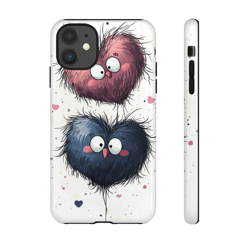 Fluffy Hearts Embrace - iPhone Case
