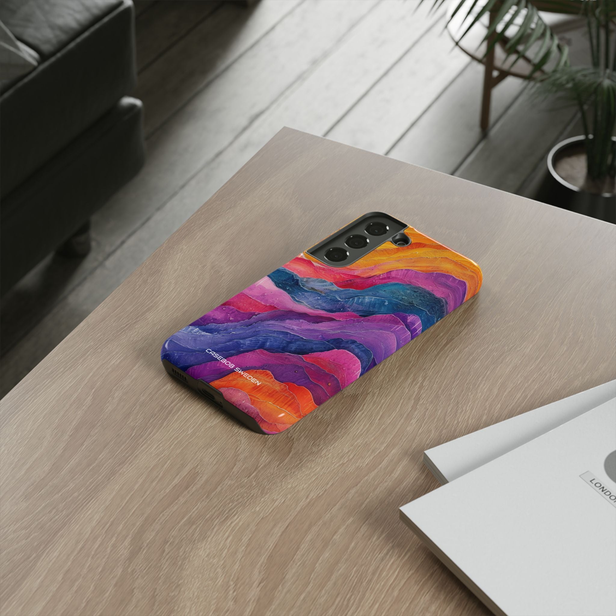 Vibrant Abstract Waves - Tough Samsung S22 Phone Case