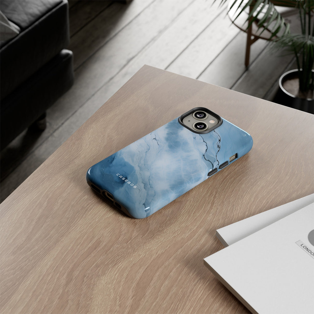 Light Navy Marble - Protective Phone Case