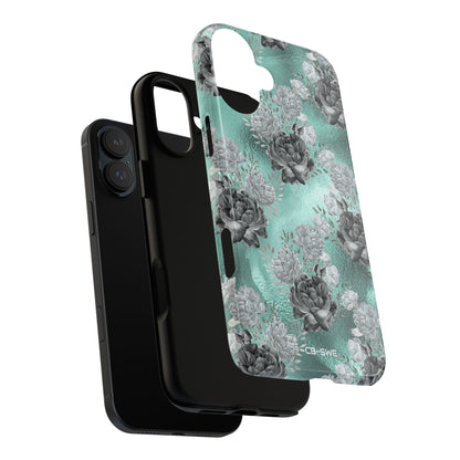 Teal Floral Elegance - iPhone Case