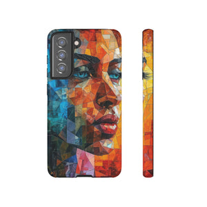 Geometric Fusion Lady - Protective Phone Case