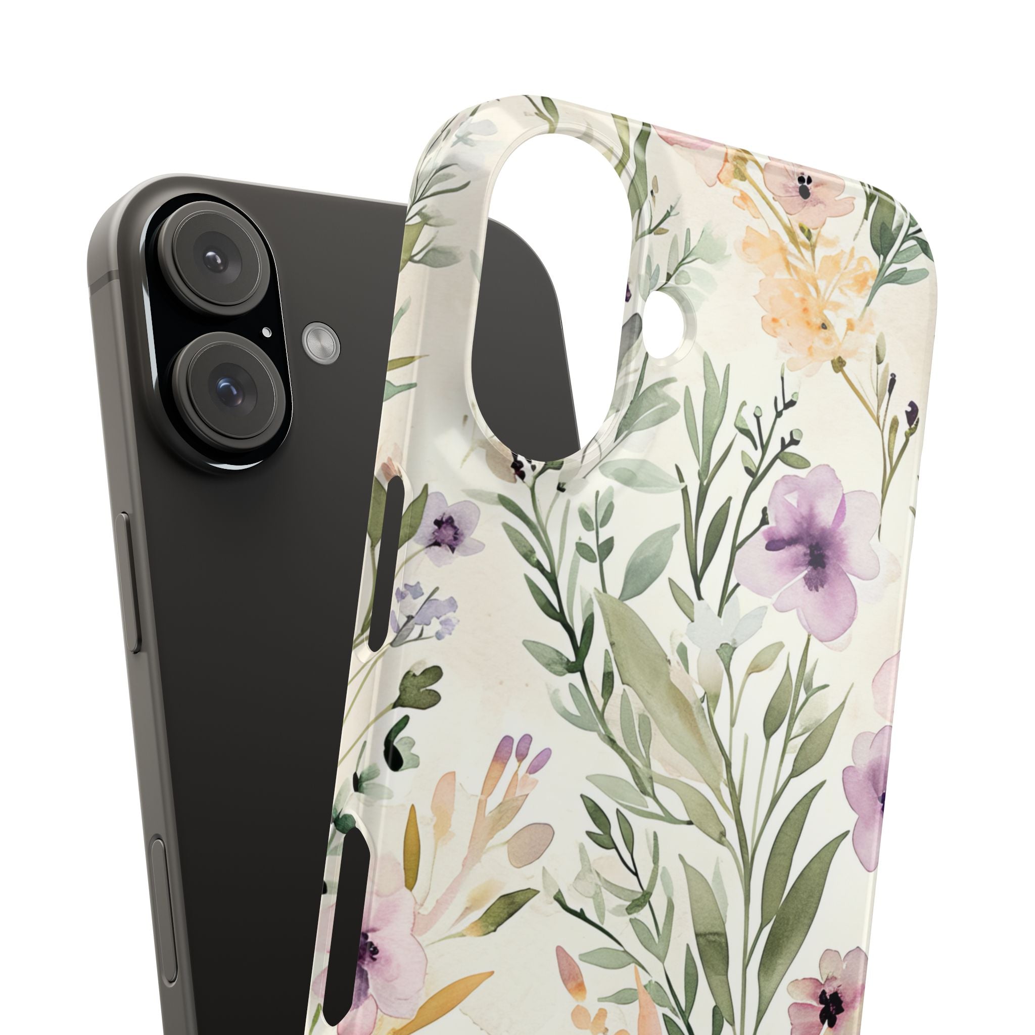 Soft Green Lavender Floral Pattern - Slim iPhone 16 Phone Case