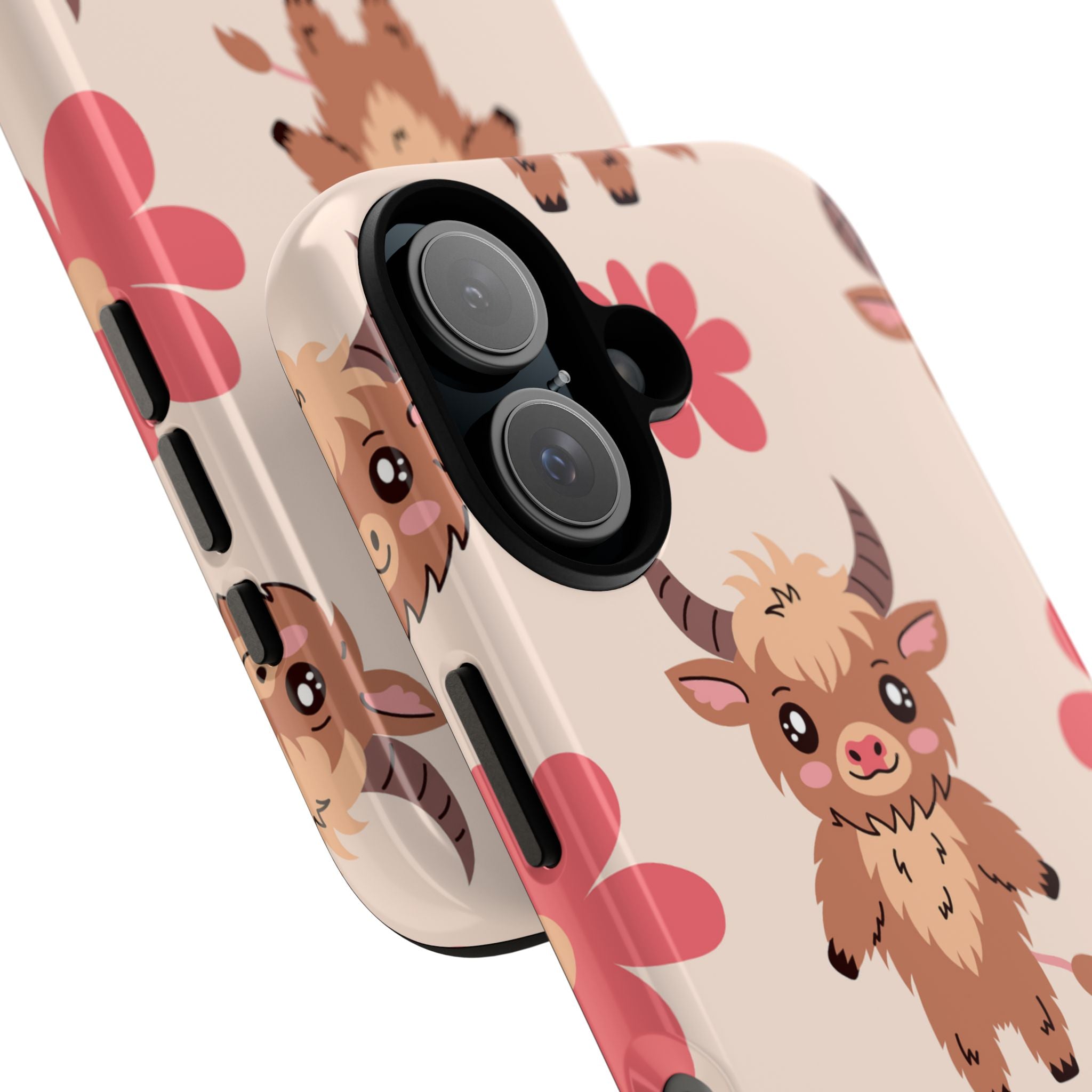 Cute Cattle & Flowers - iPhone Case