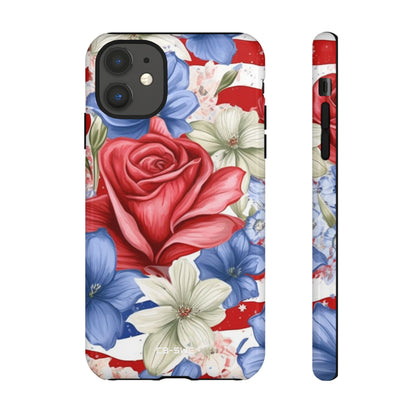 Roses Embrace Stripes - iPhone Case