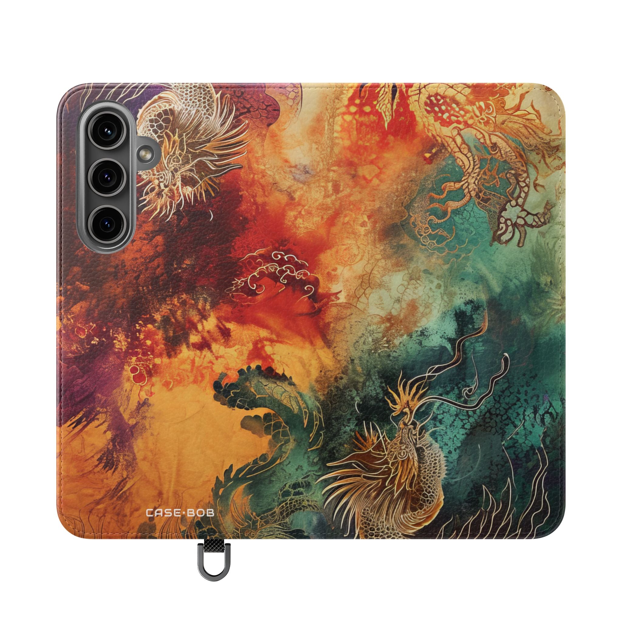 Gouden Draken Vlammen - Samsung S24 Plus Case - Portemonnee