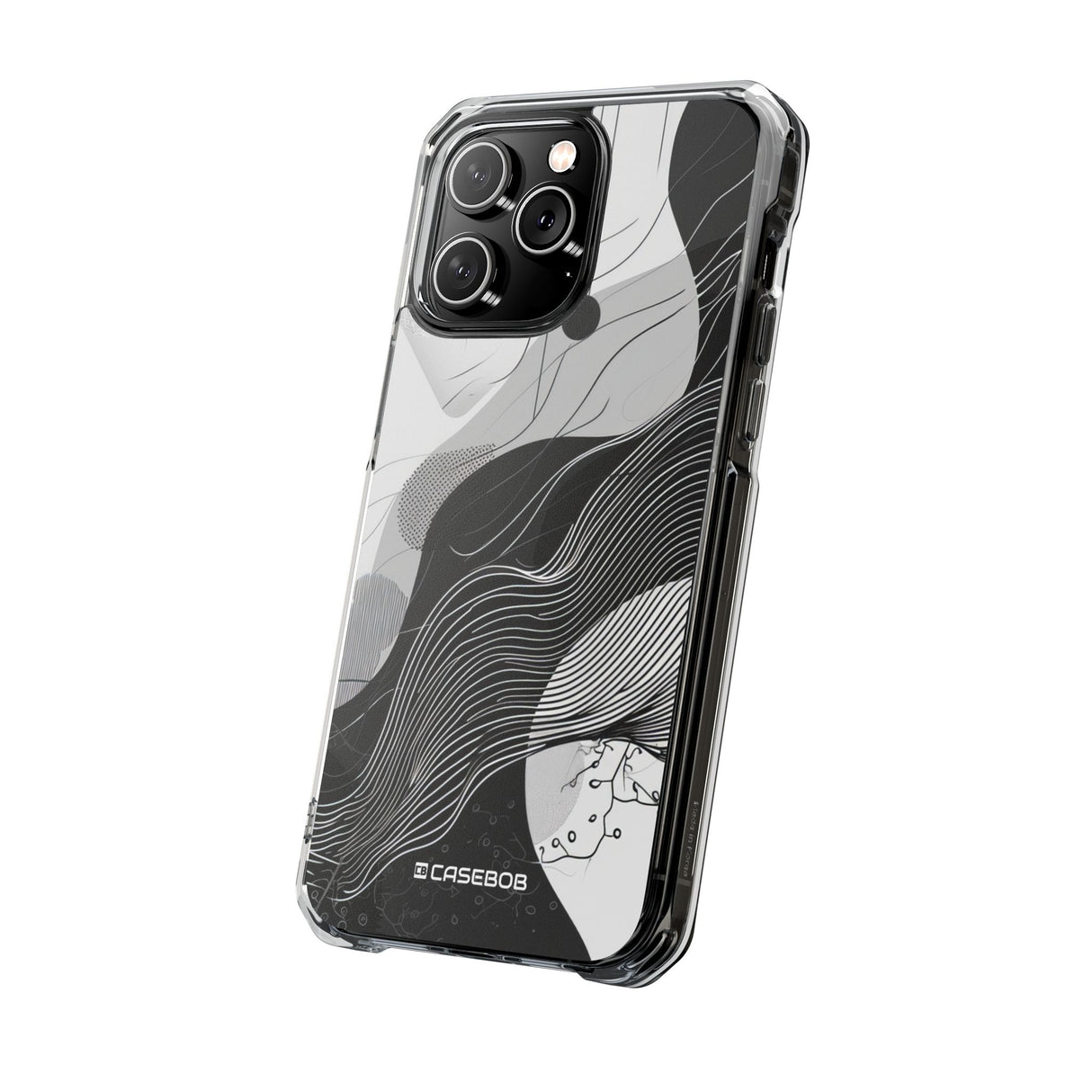 Monochrome Elegance - Phone Case for iPhone (Clear Impact - Magnetic)