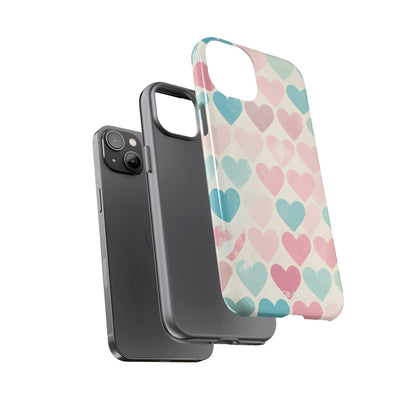 Retro Hearts Symmetry - iPhone Case