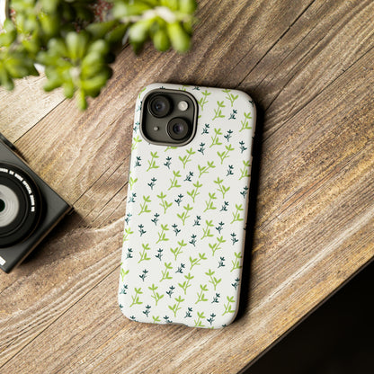 White Flower Pattern - Protective Phone Case