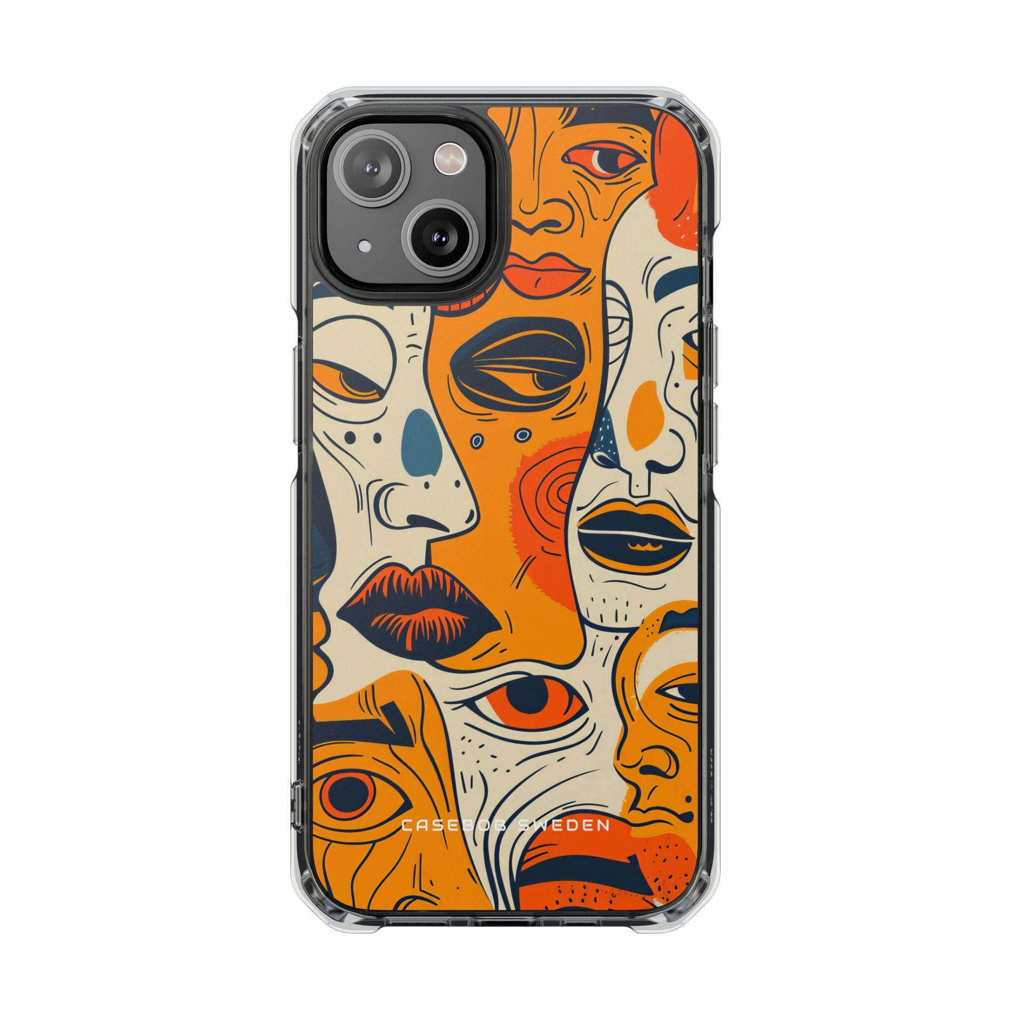 Gradient Face Mosaic iPhone 14 - Clear Impact Phone Case