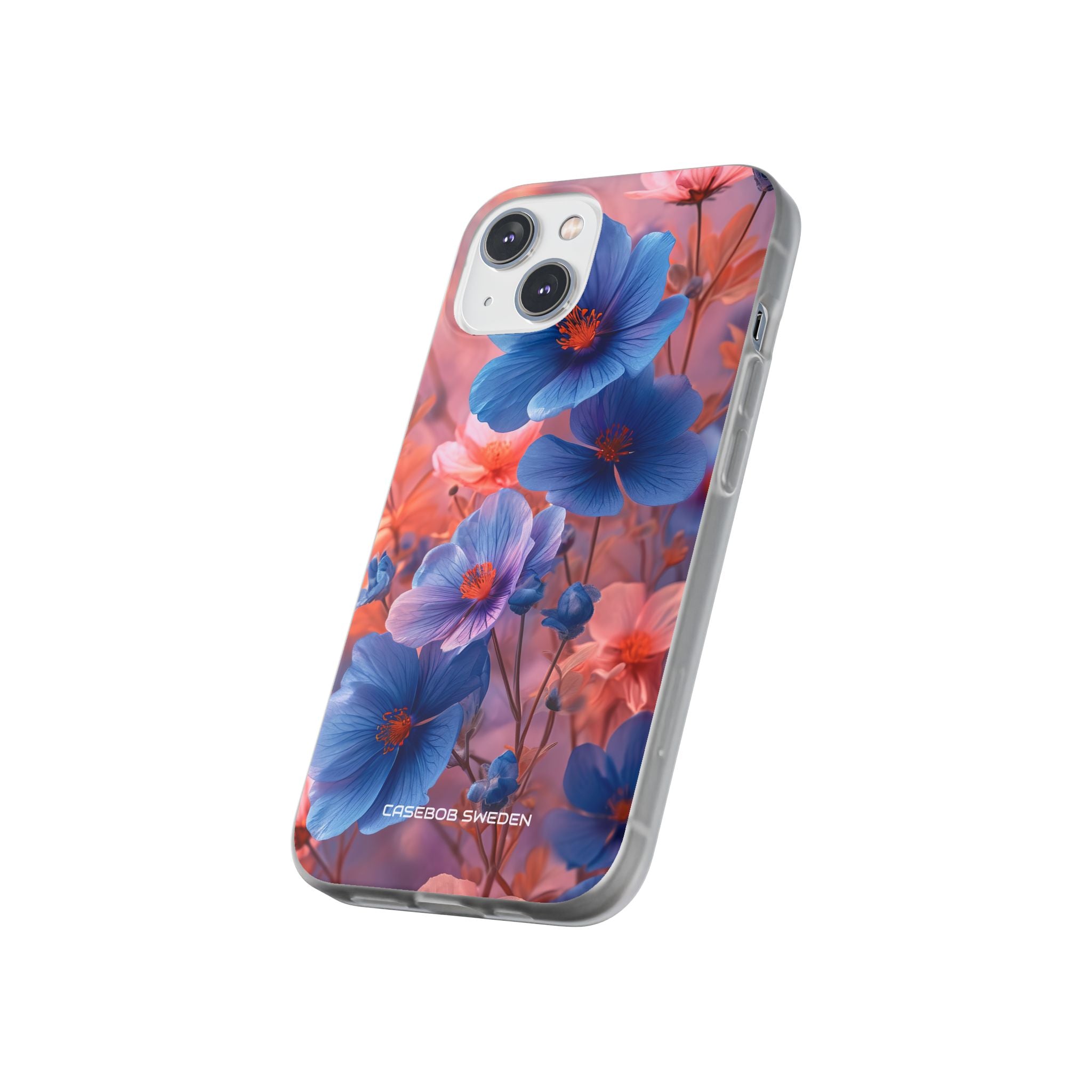 Blue Peach Blossoms - Flexi iPhone 14 Phone Case