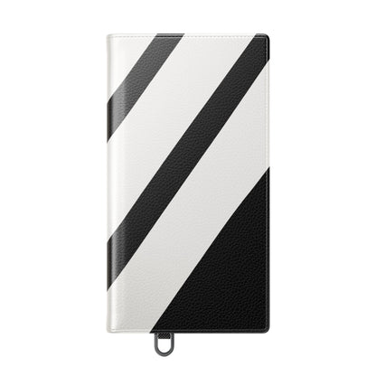 Diagonal Stripes BlackWhite - Samsung S24 Ultra Case - Wallet