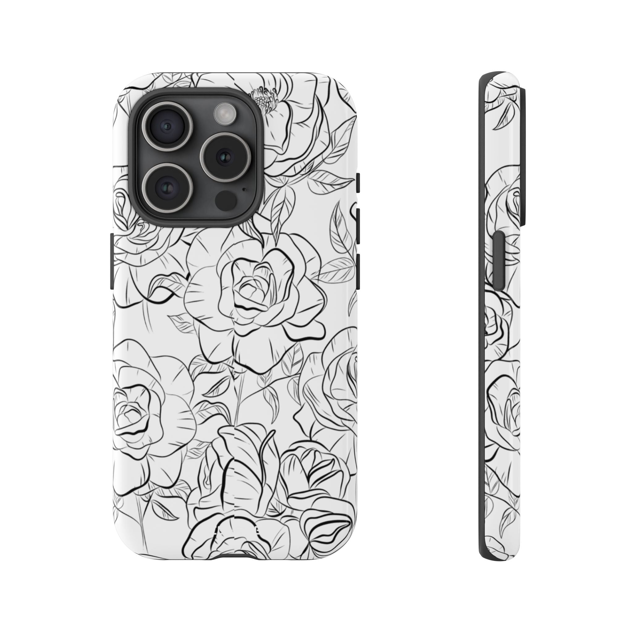Intricate Rose Sketches - iPhone Case