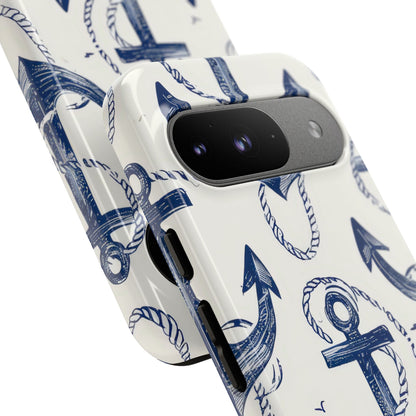 Navy Anchor Tapestry Google Pixel 9 - Tough