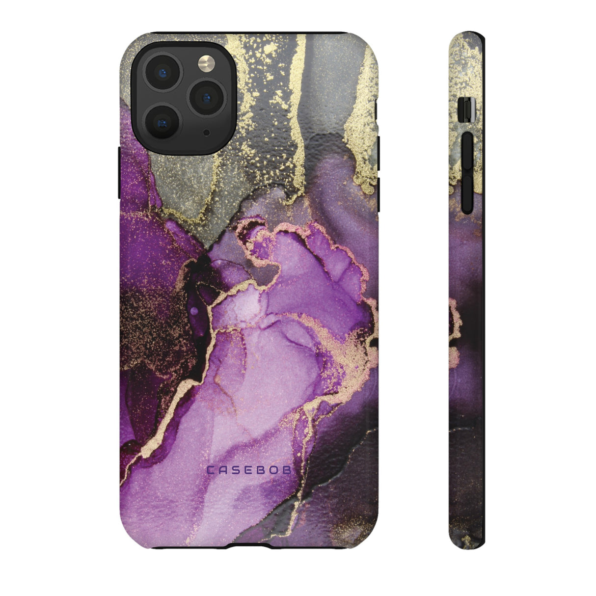 Purple Marble & Gold Phone - Protective Phone Case